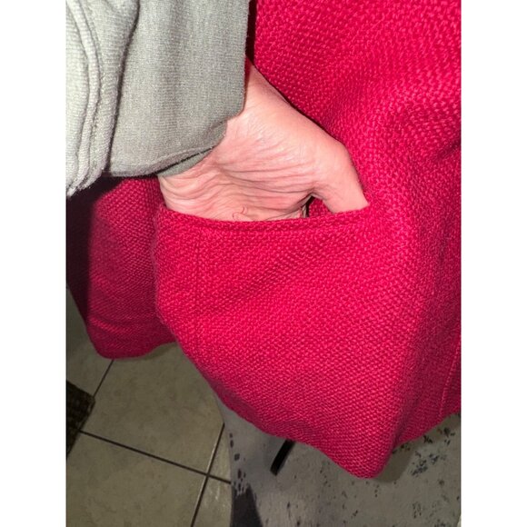Tribeca Studio Red Blazer Jacket Sz 14 Linen Cotton Blend Sustainable Officewear - Picture 7 of 9